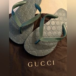 Olive Green Gucci Flip Flops